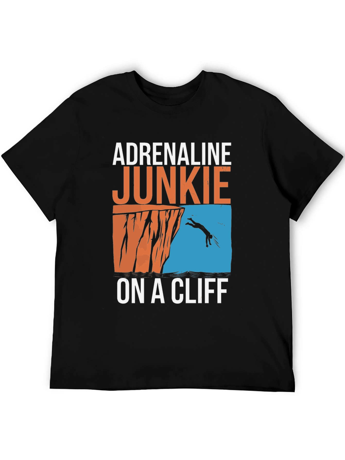 Black Adrenaline Junkie On A Cliff T-Shirt - Black view 5