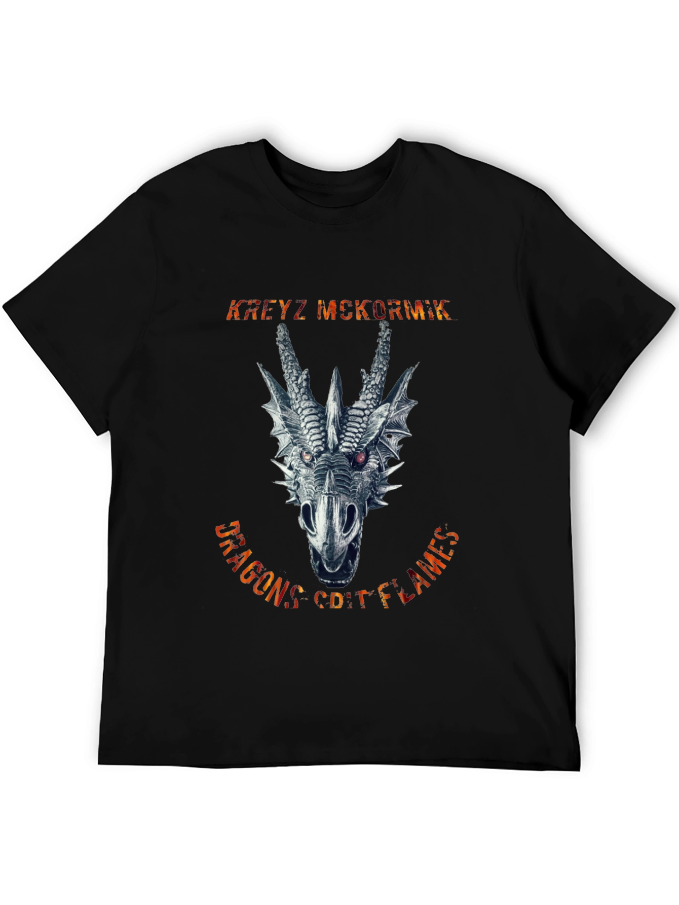 Black Dragon's Coif Flames Graphic Tee view 5
