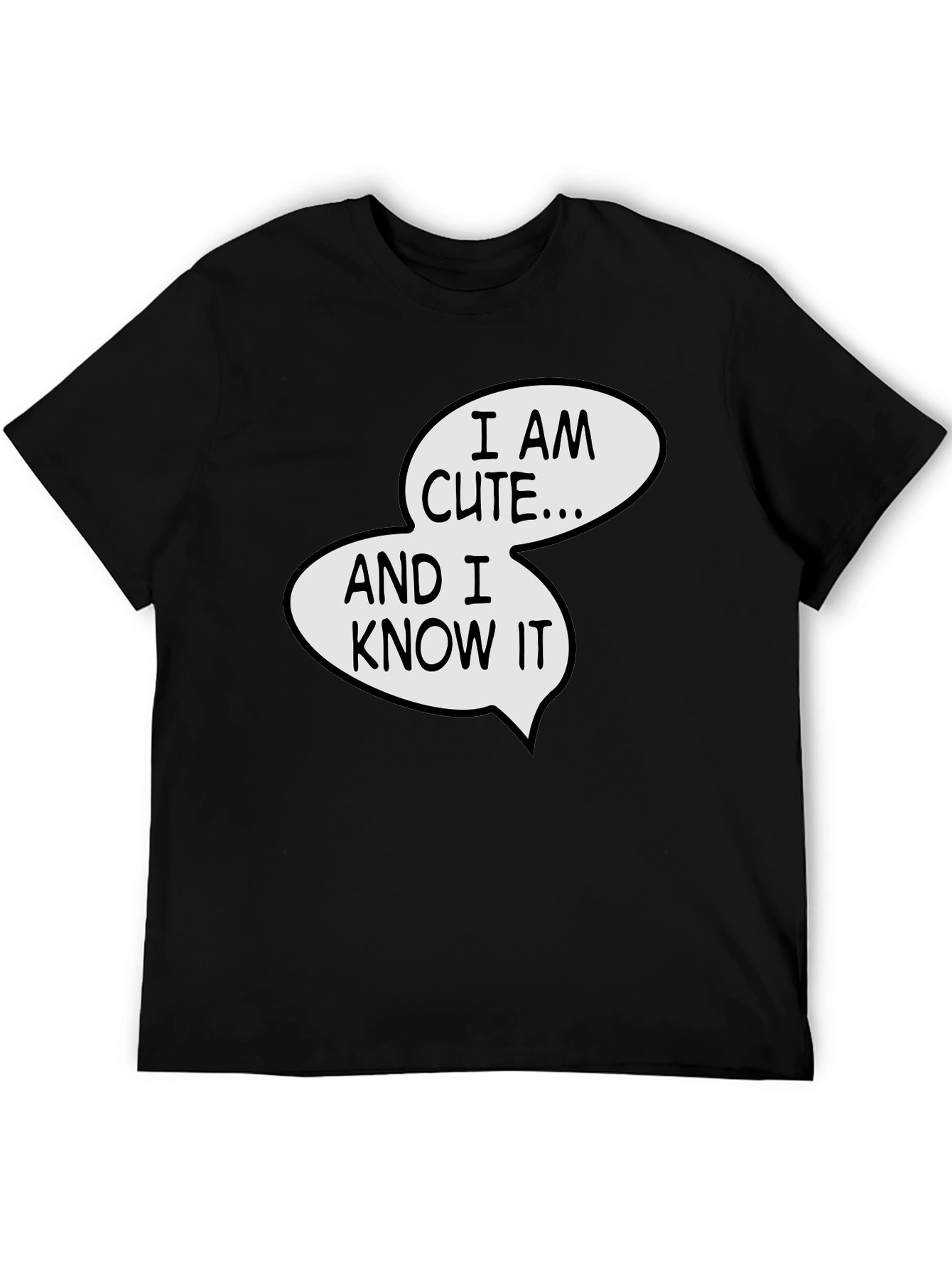 Black Cute & Confident Black Graphic Tee view 5