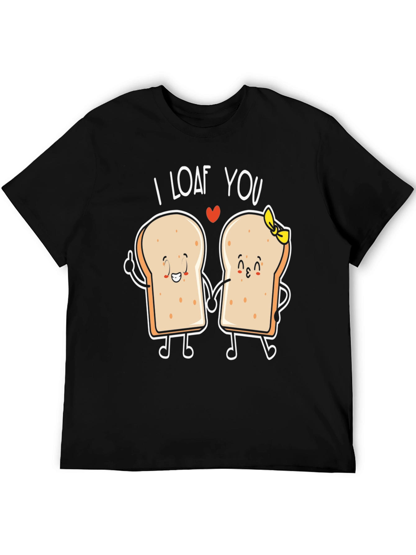 Black I Loaf You Graphic Tee - Bread Lovers Gift view 5