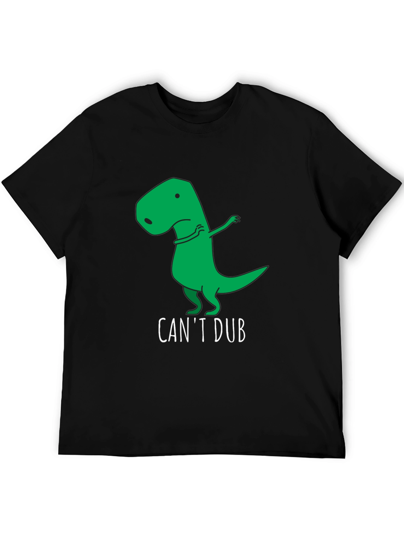 Black Funny "Can't Dub" Dinosaur T-Shirt view 5