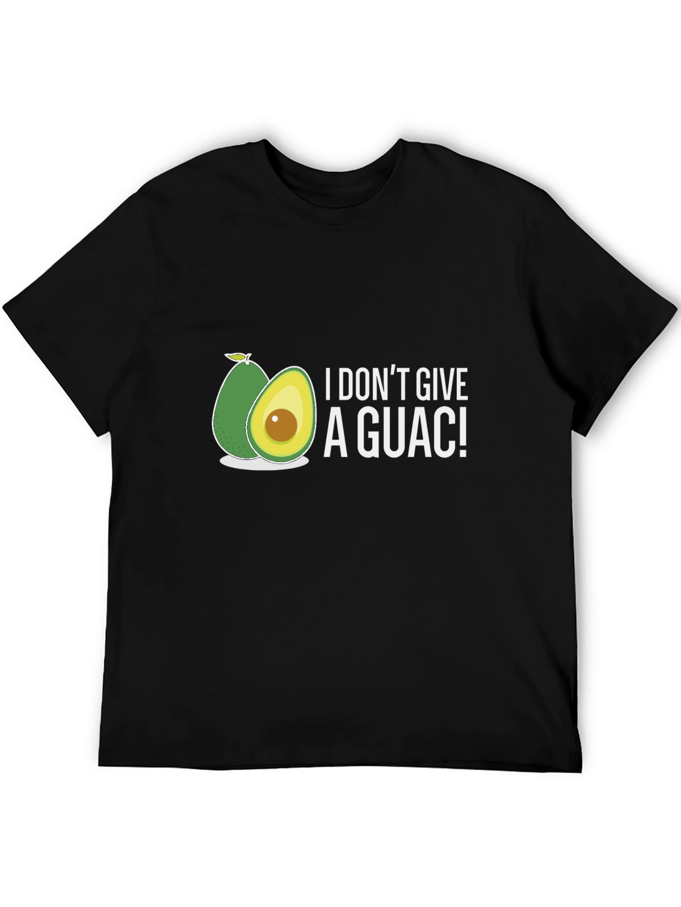 Black I Don't Give A Guac! Funny Avocado Graphic T-Shirt view 5