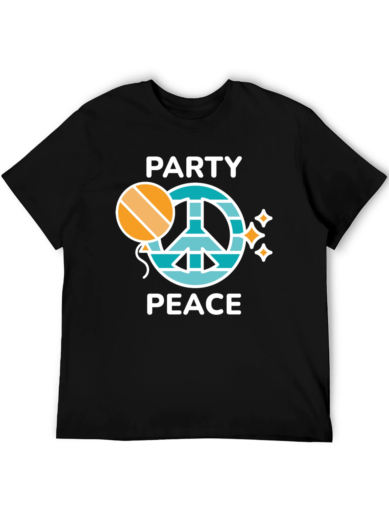 Black Party Peace Graphic Tee - Unisex Crew Neck view 5