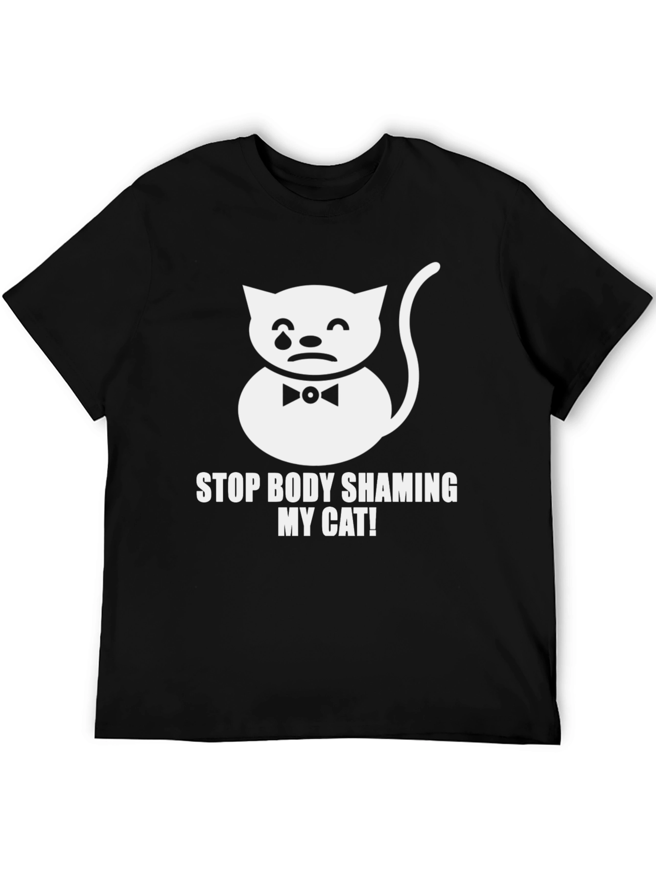 Black Stop Body Shaming My Cat T-Shirt - Funny Graphic Tee view 5