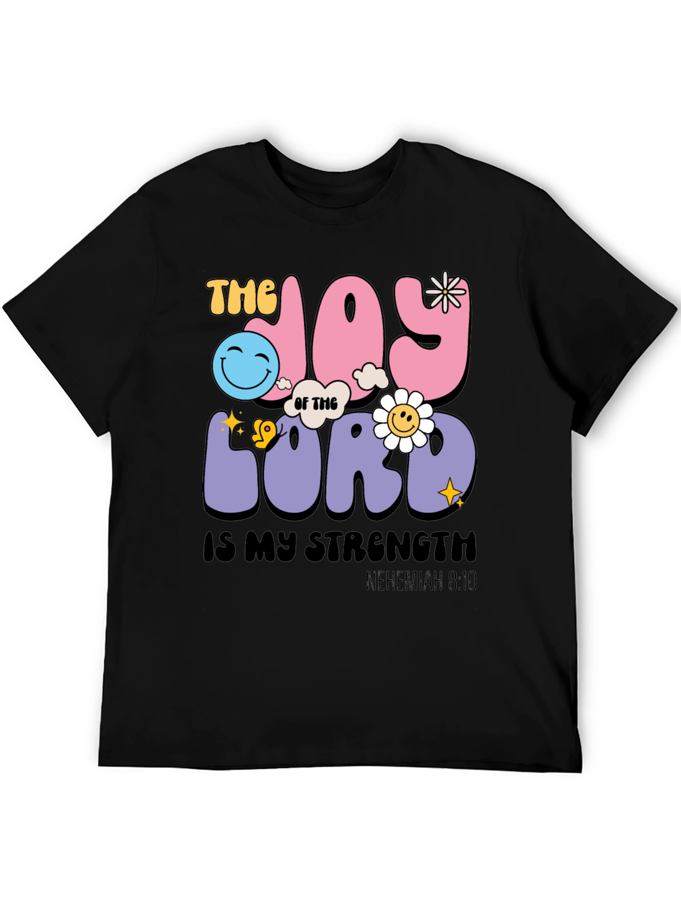 Black Joy of the Lord Christian Graphic Tee view 5