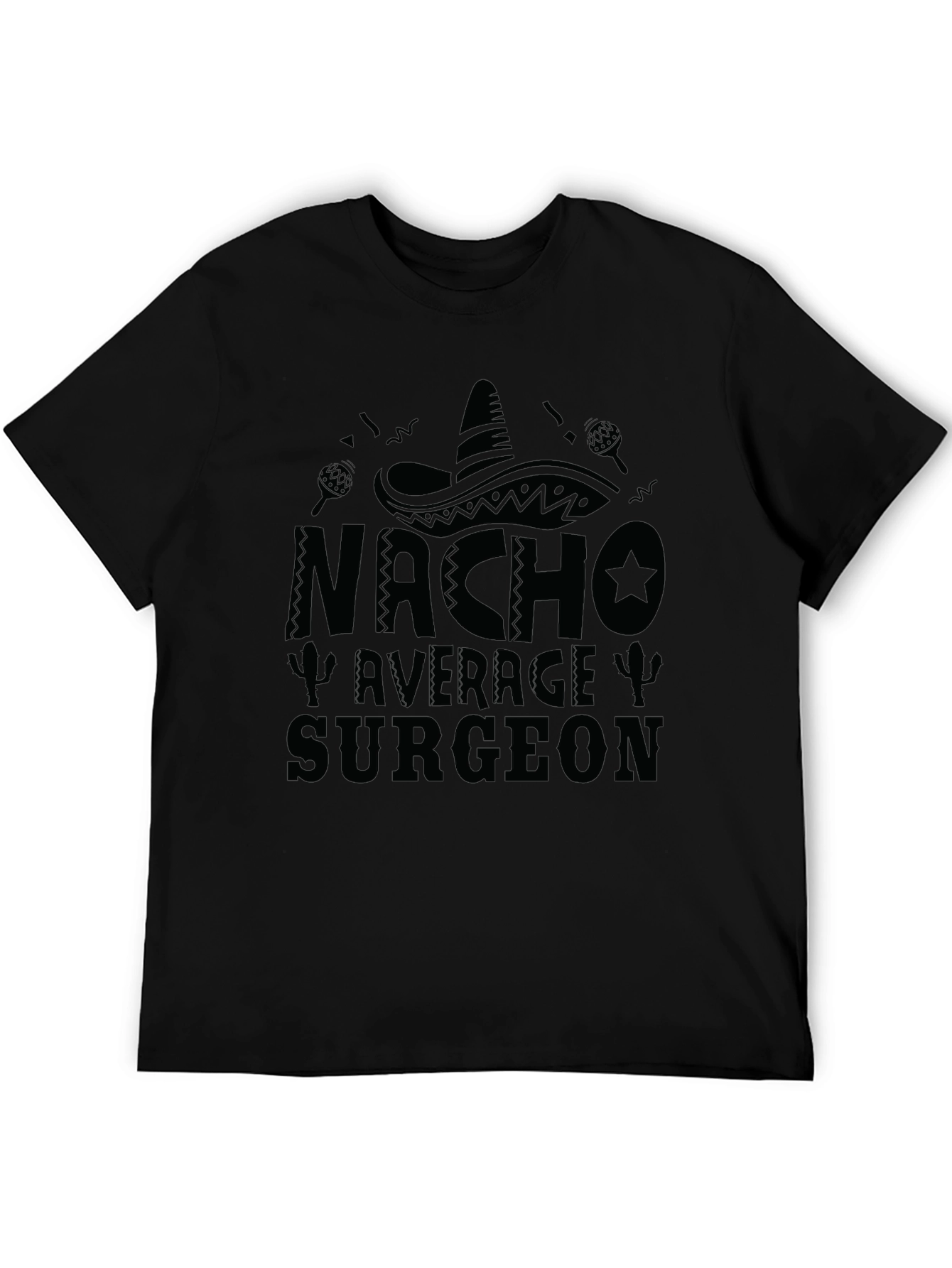 Black Nacho Average Surgeon Black Graphic T-Shirt view 5