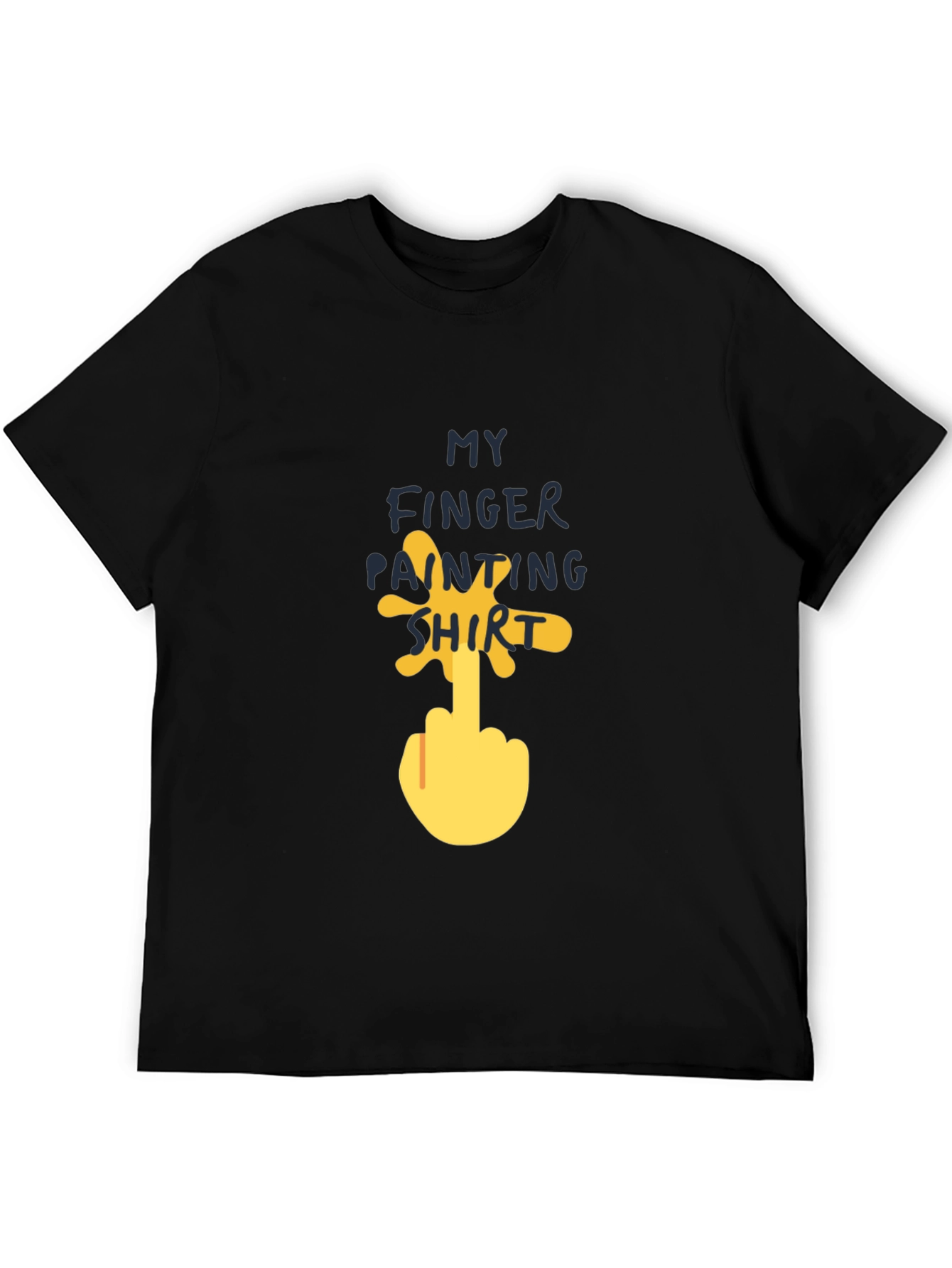 Black Finger Painting Shirt - Funny Humor Tee view 5