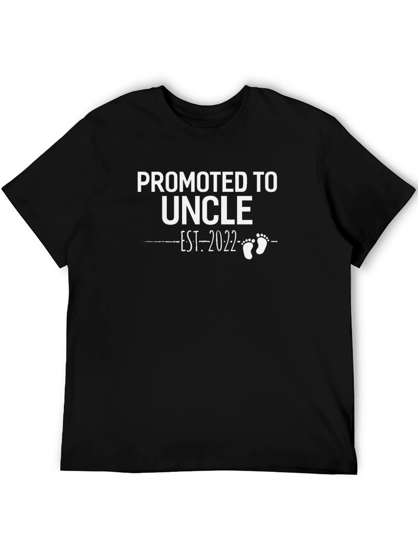 Black Promoted to Uncle Est. 2022 Black T-Shirt view 5