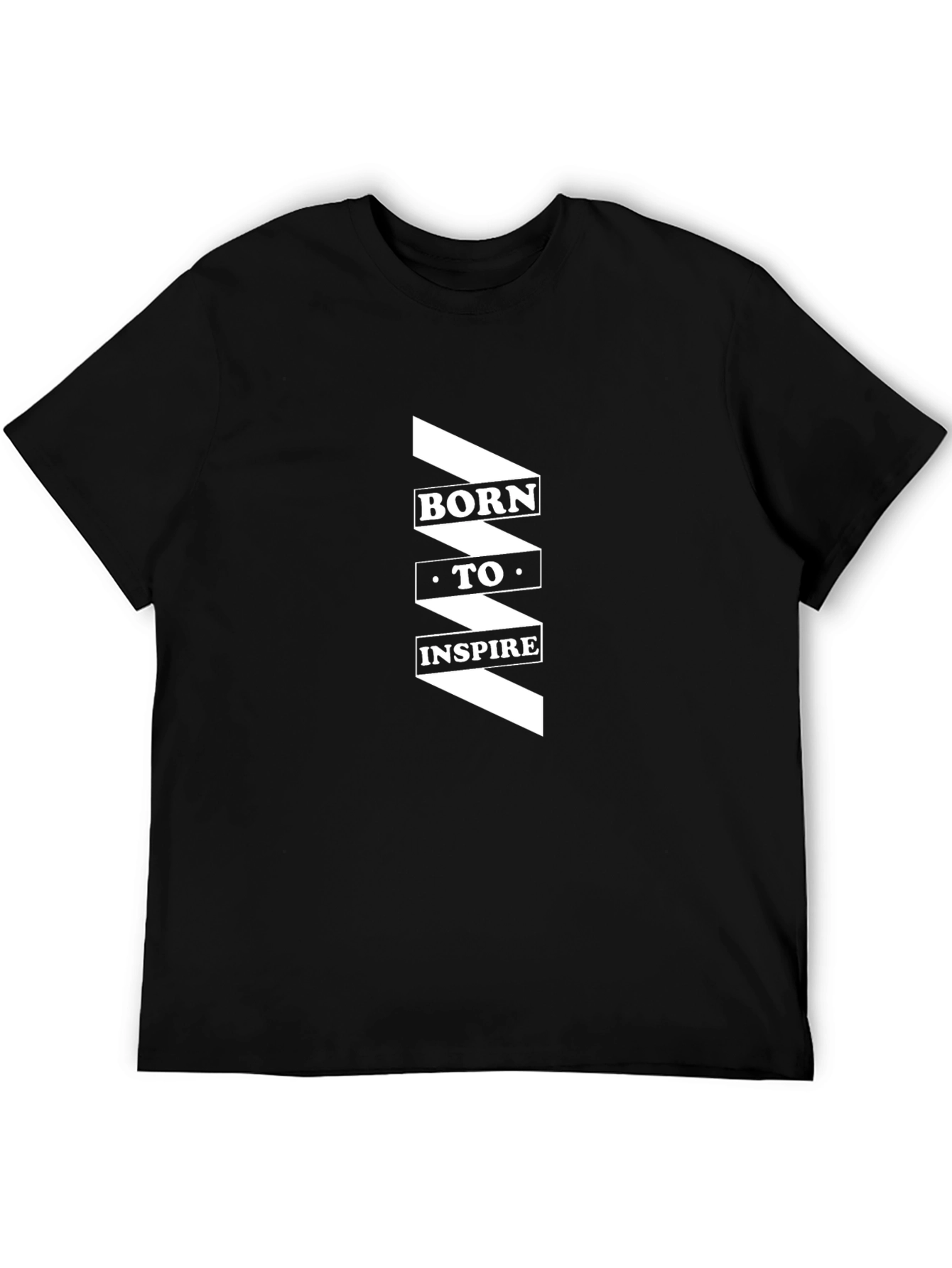 Black Born to Inspire Black Graphic Tee view 5