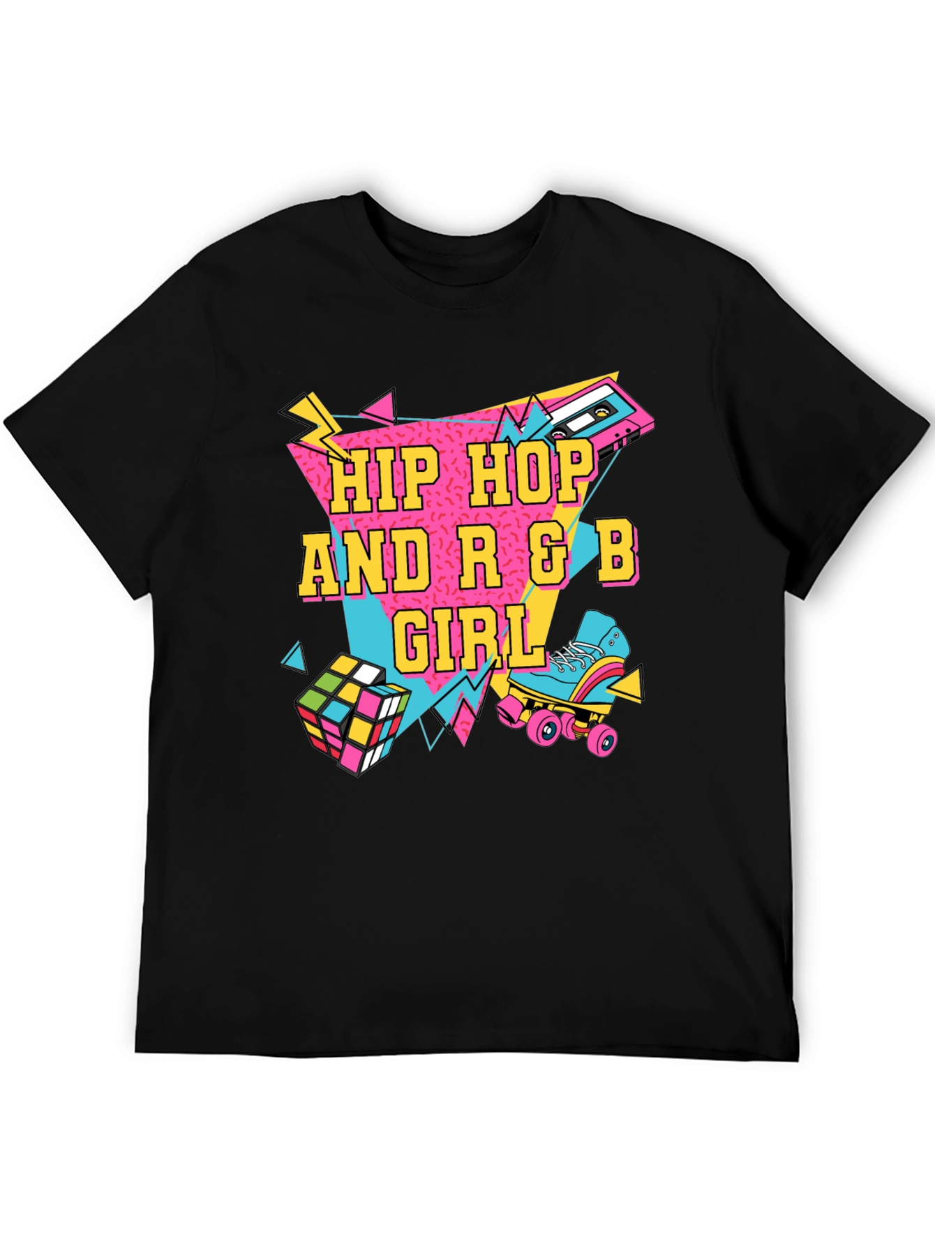 Hip Hop R&B Girl Black T-Shirt - 80s Style - 5