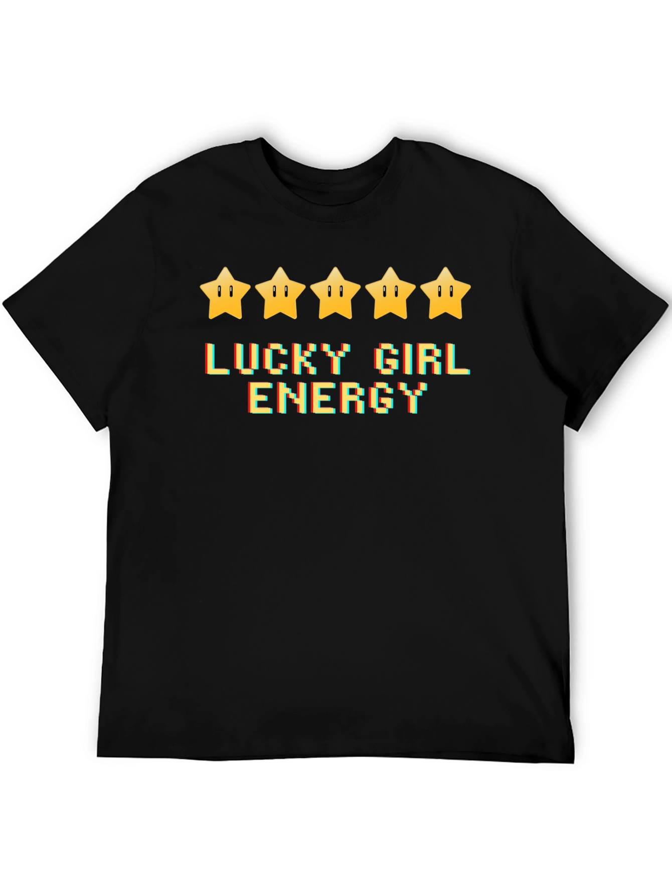 Black Lucky Girl Energy Black Graphic Tee view 5
