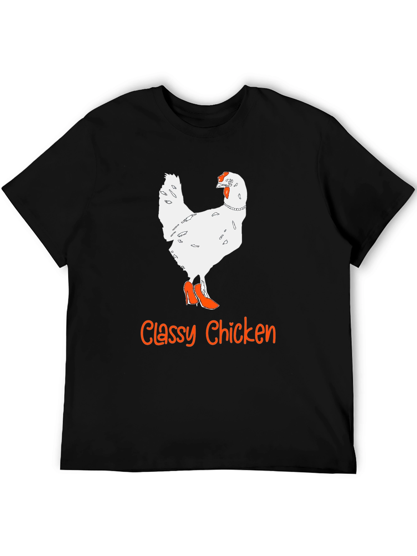 Black Classy Chicken T-Shirt - Novelty Animal Graphic Tee view 5