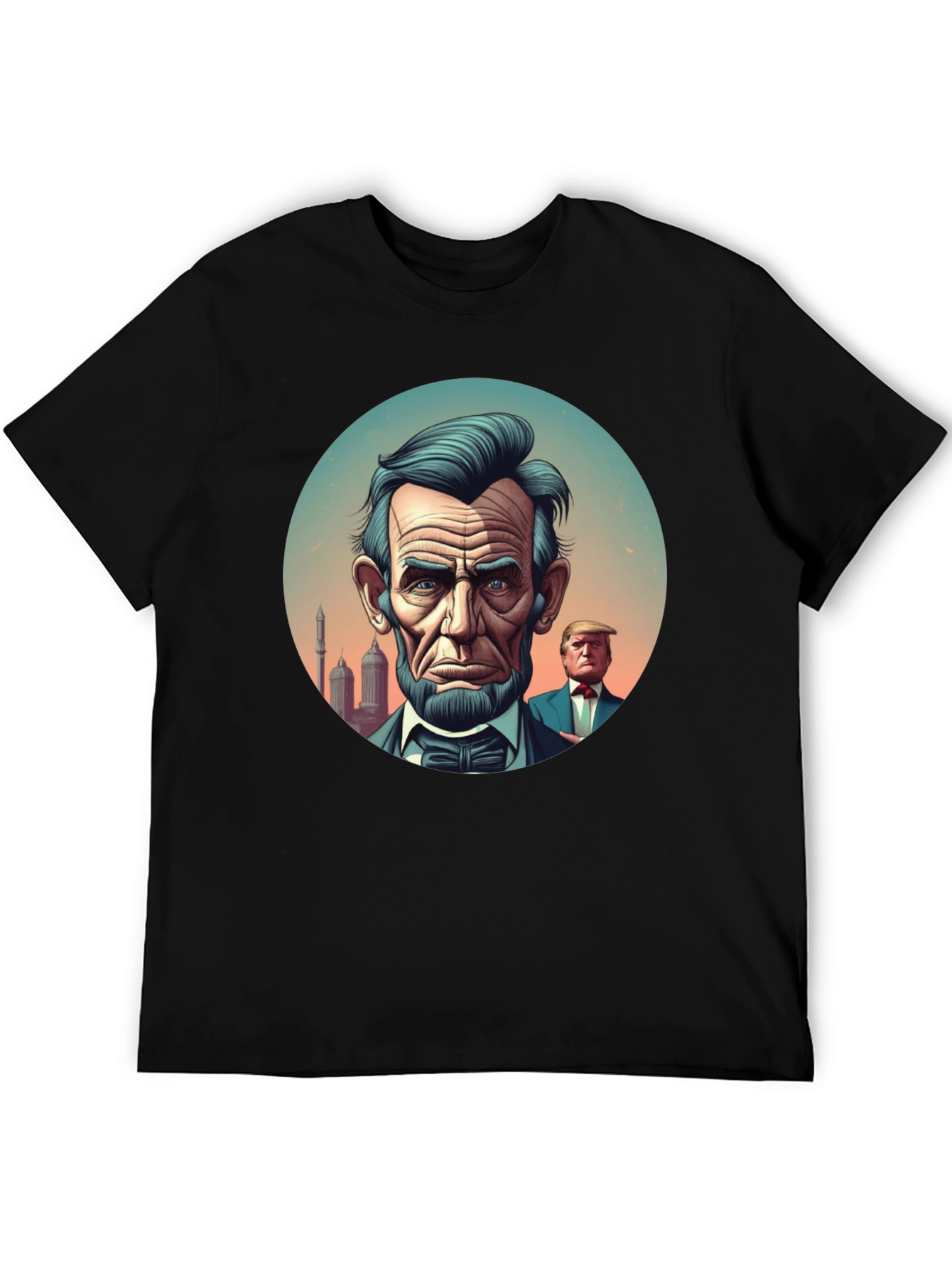 Black Lincoln Trump Graphic Tee - Presidential Humor Shirt view 5