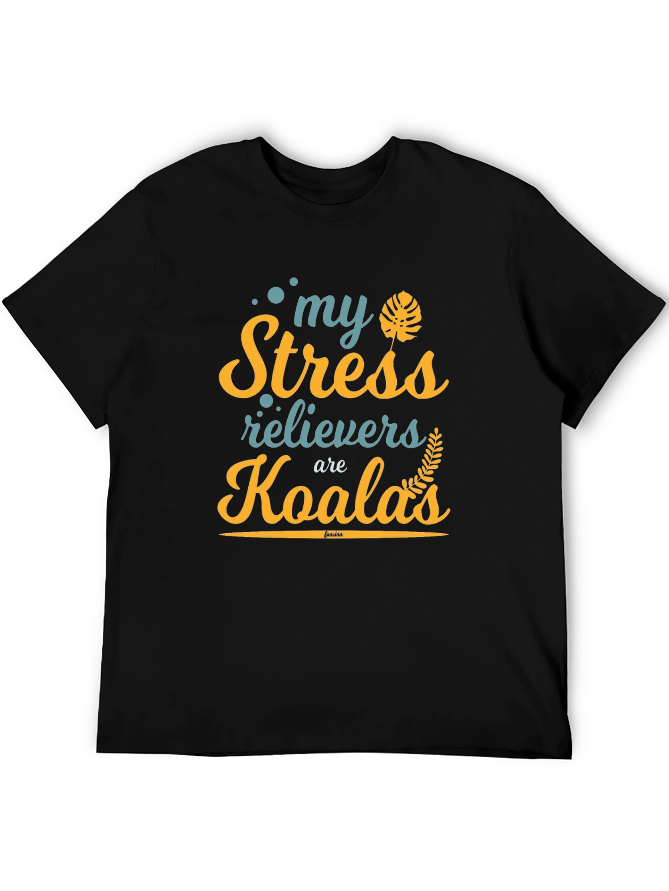 Black My Stress Relievers are Koalas T-Shirt view 5