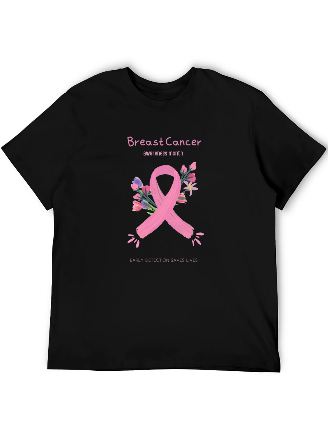 Black Breast Cancer Awareness T-Shirt view 5