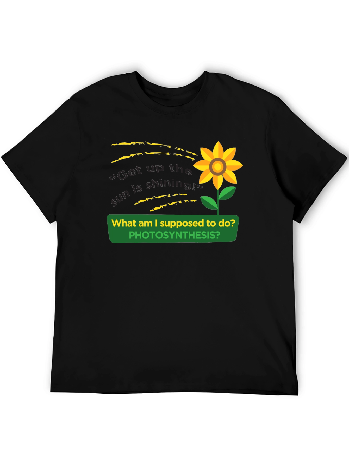 Black Photosynthesis Sunflower Graphic T-Shirt view 5