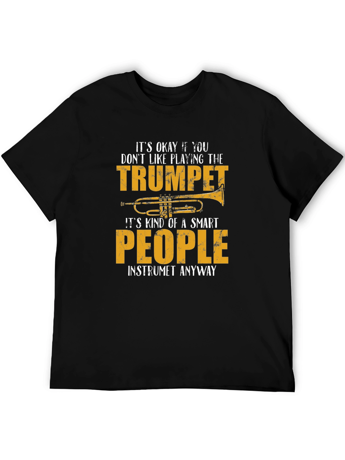 Black Funny Trumpet Player T-Shirt view 5