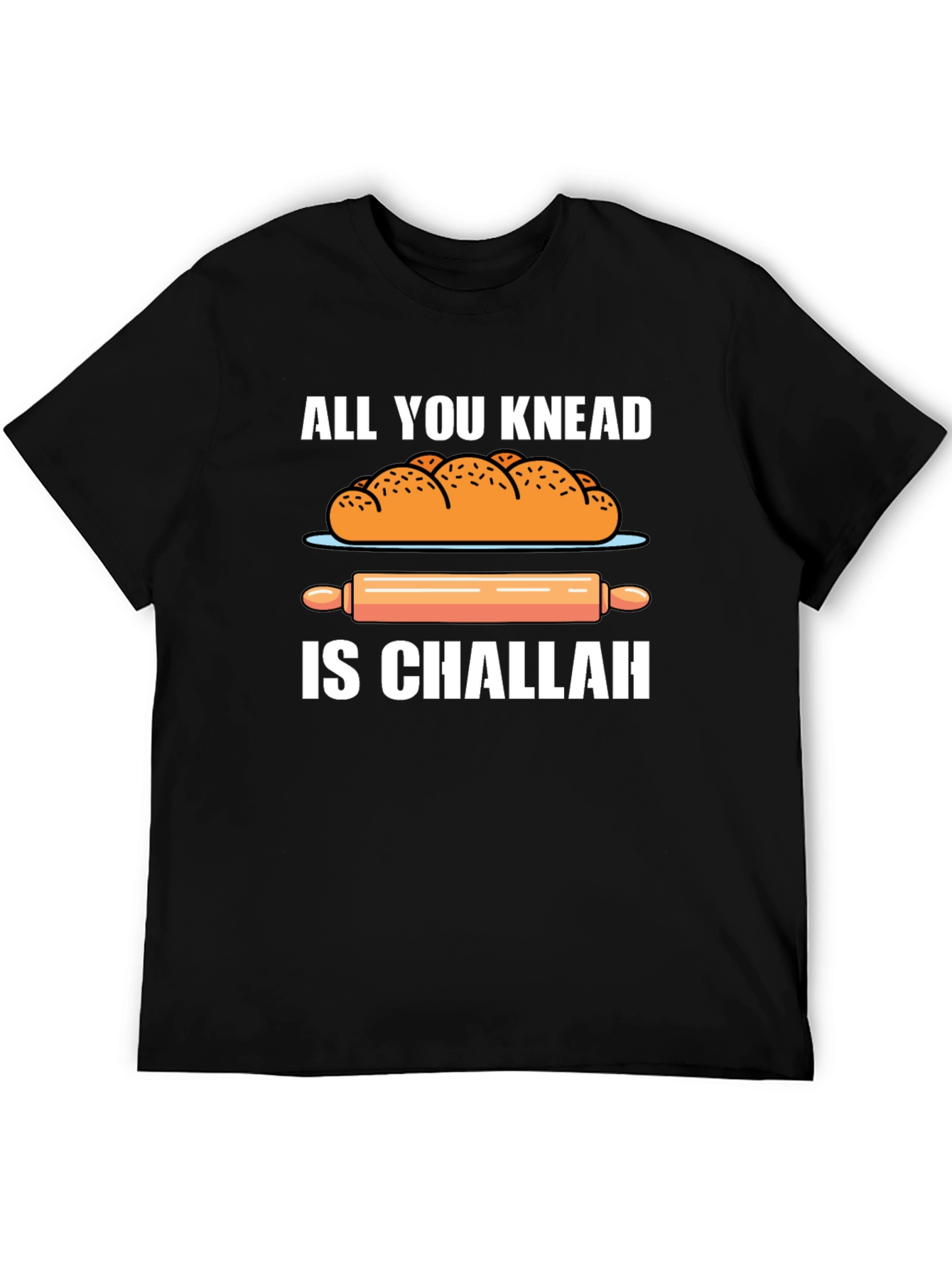 Black Knead Challah T-Shirt: Funny Baker's Tee view 5
