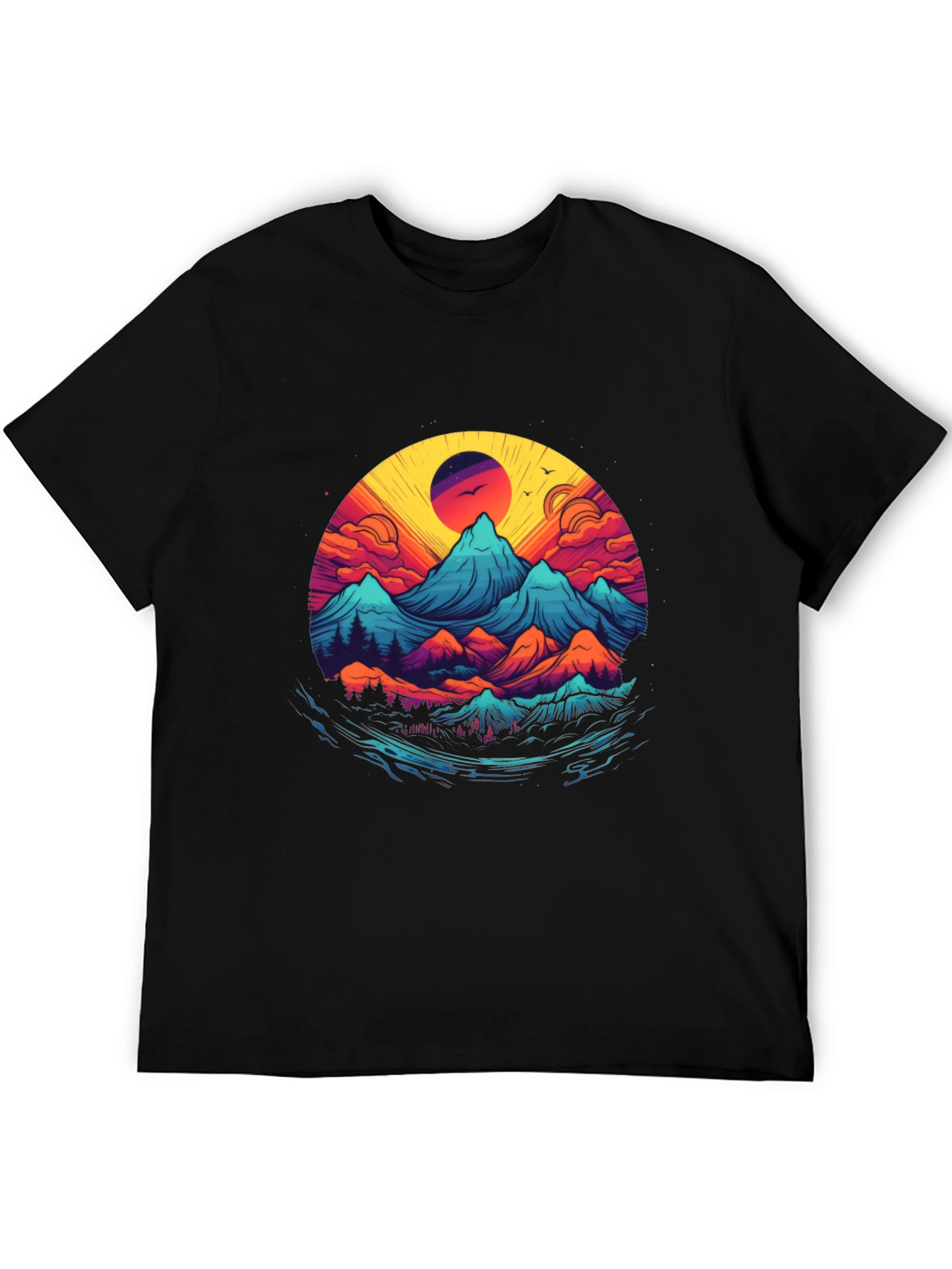 Black Mountain Sunset Graphic Tee - Nature Inspired Design view 5