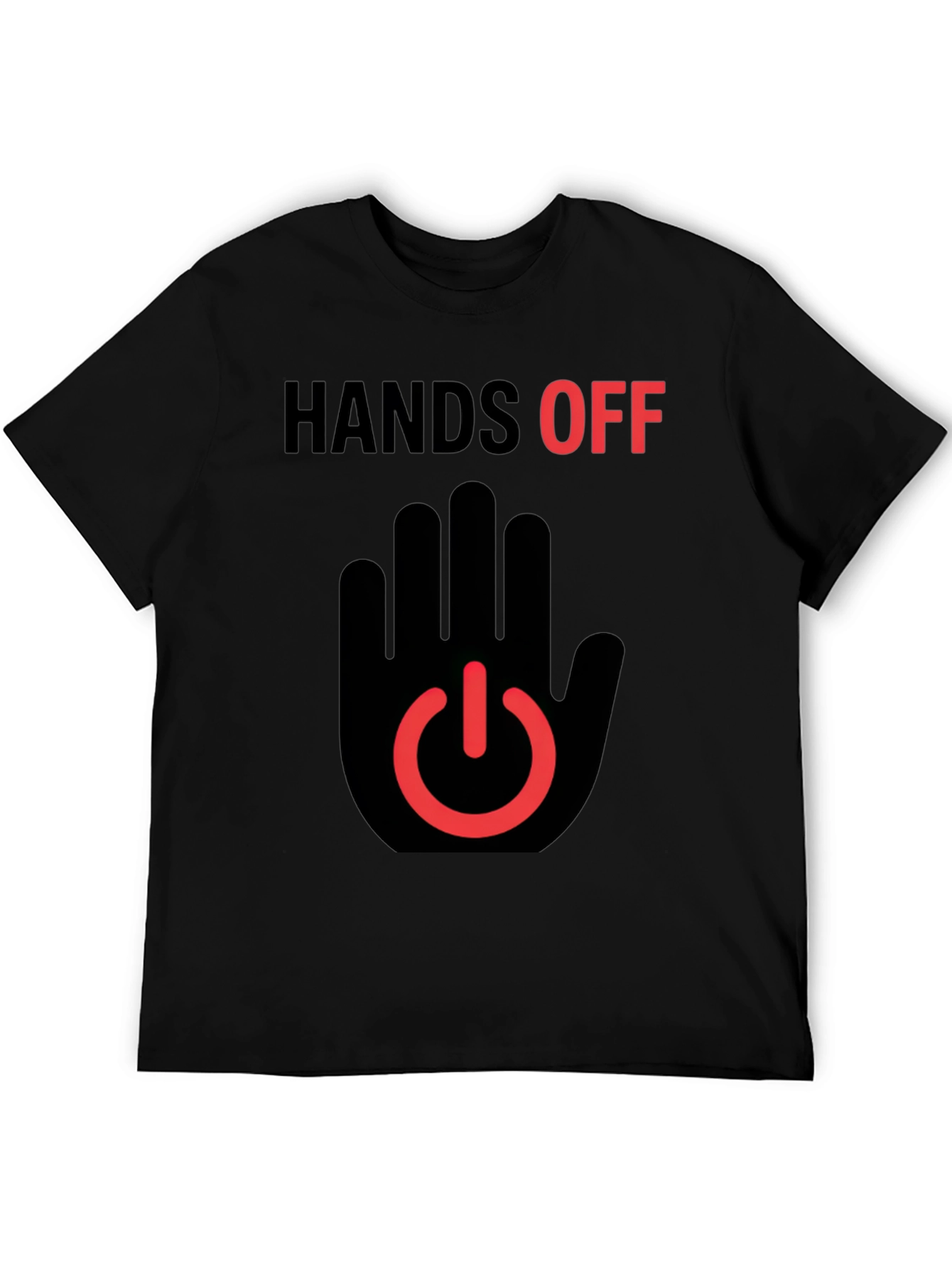 Black Hands Off Graphic T-Shirt - Black view 5