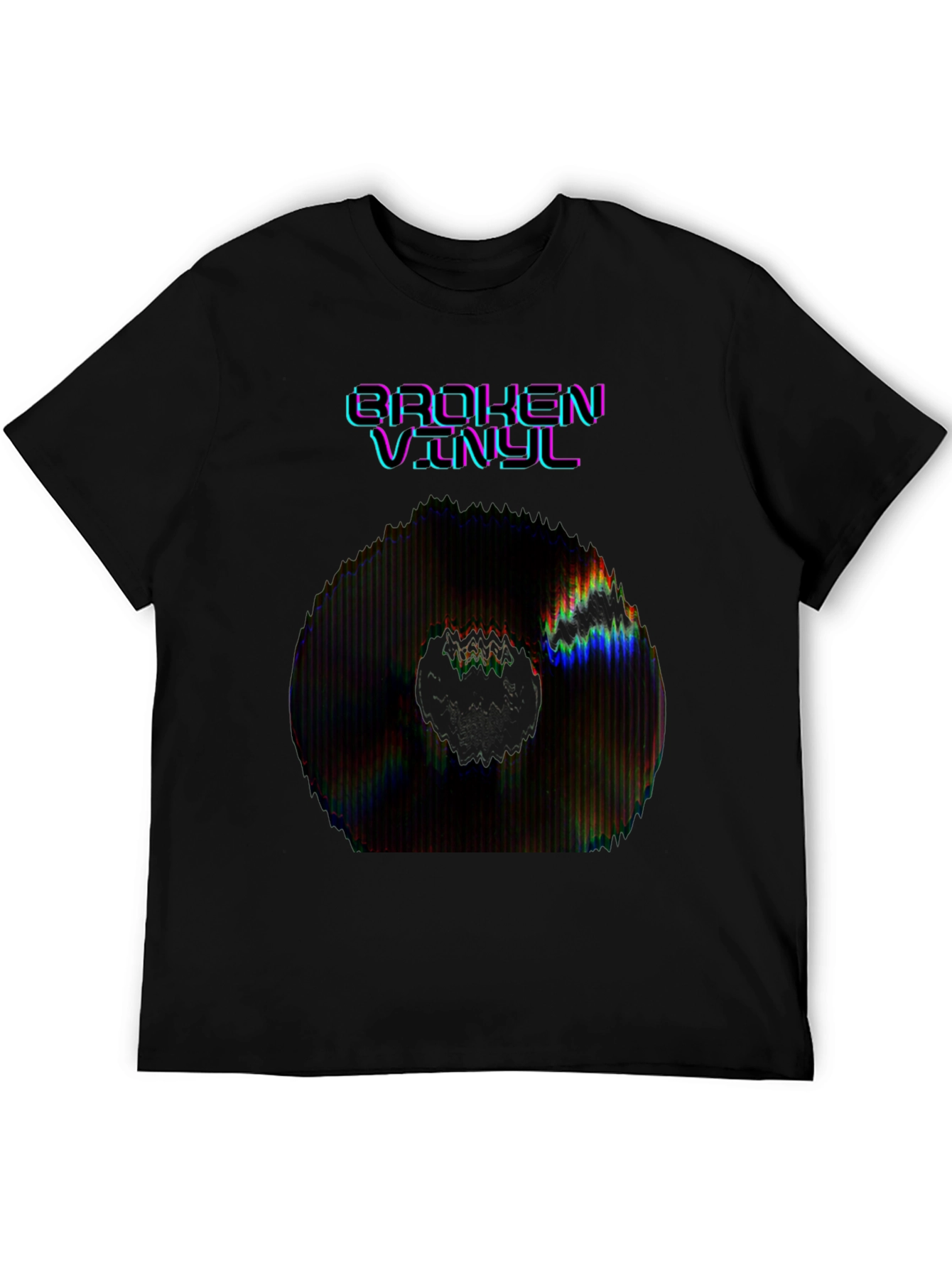 Black Broken Vinyl Graphic Tee - Black view 5