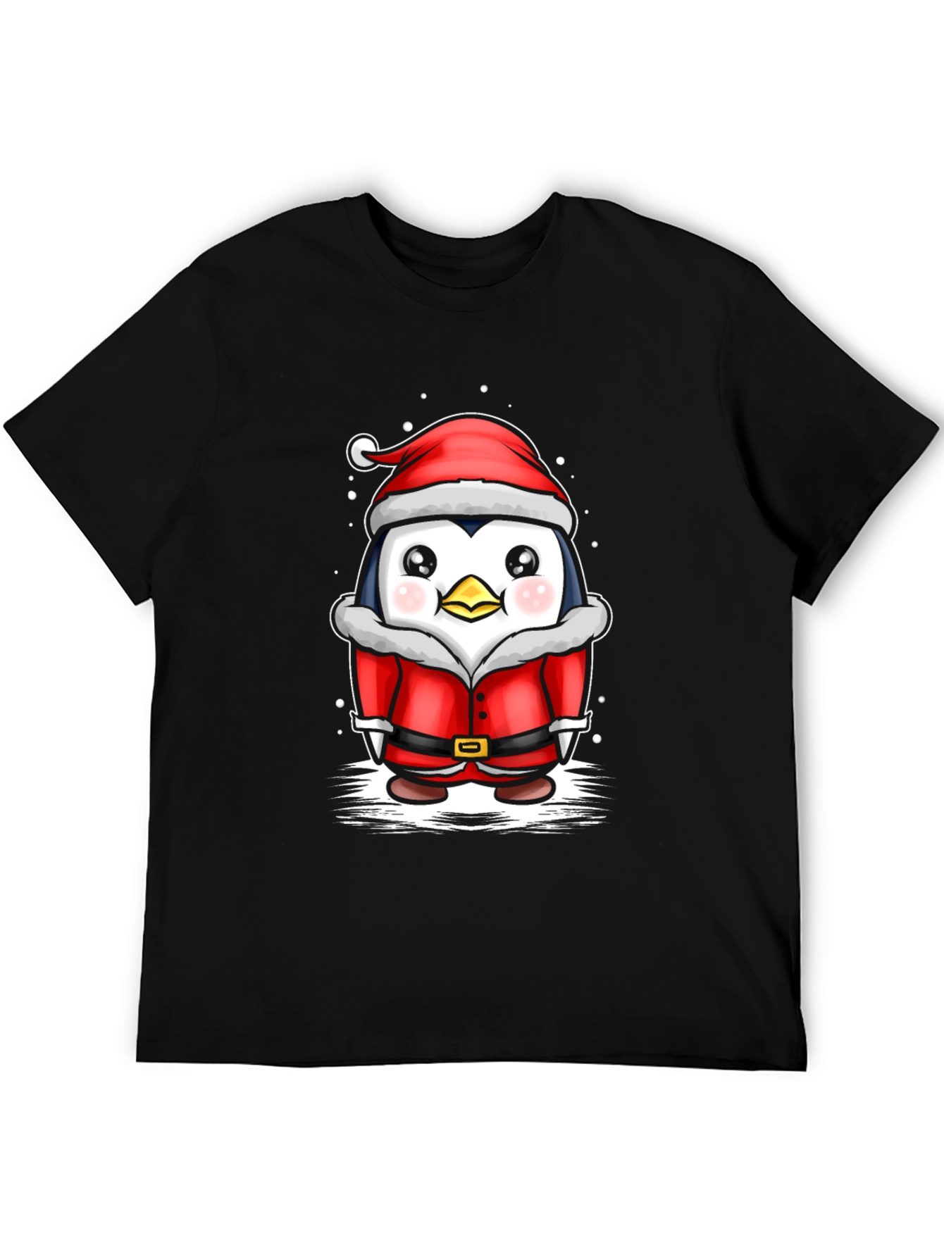 Black Penguin Santa T-Shirt - Holiday Cheer view 5