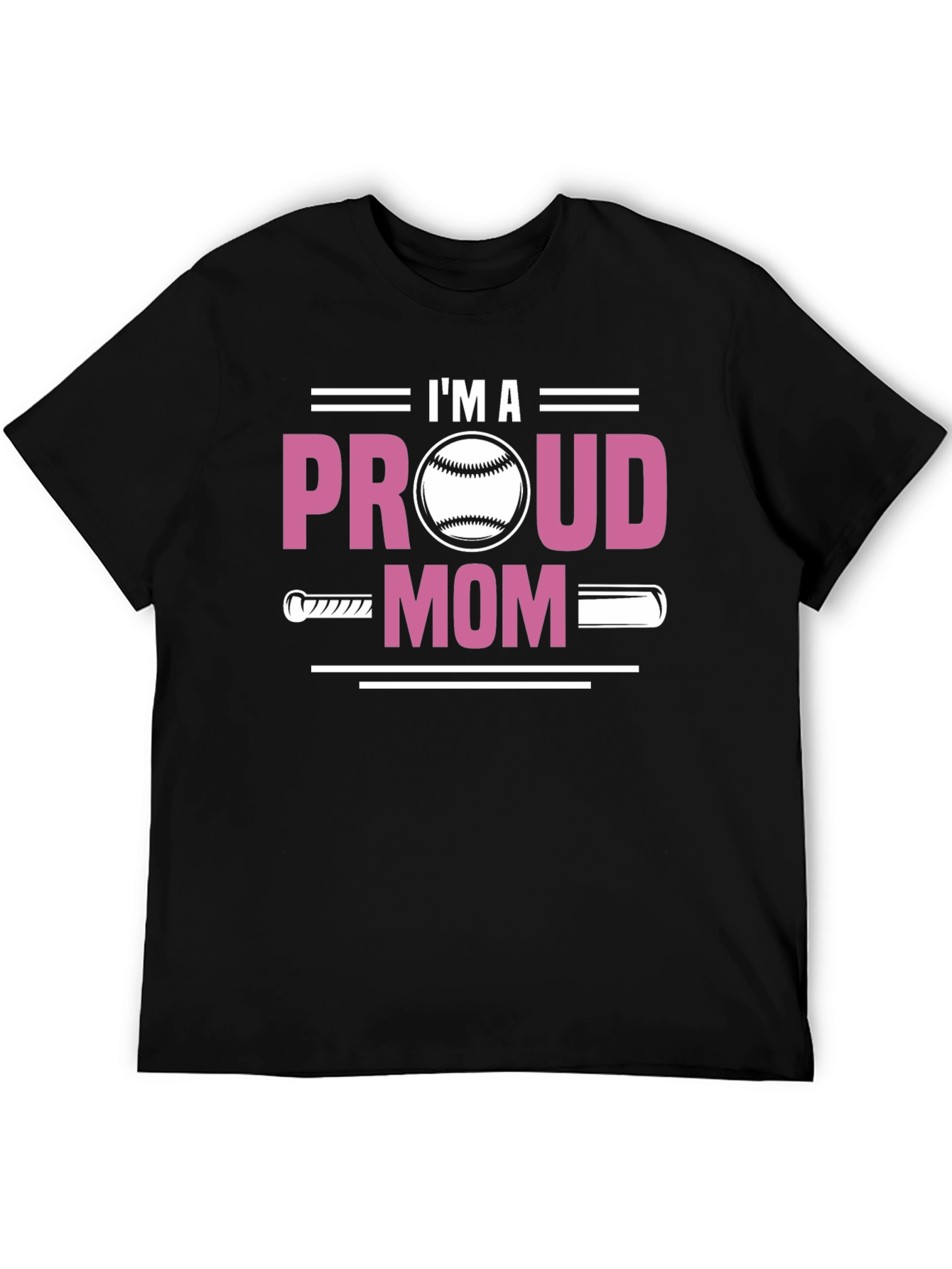 Black Proud Baseball Mom T-Shirt view 5