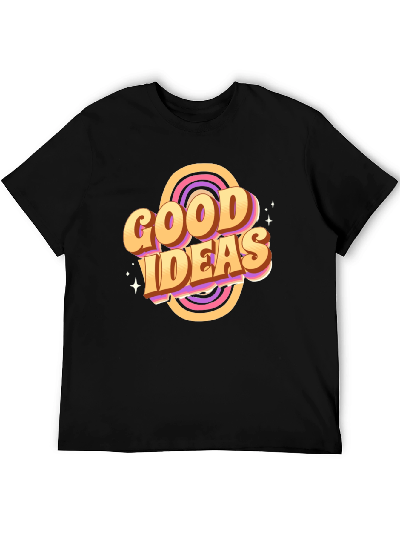 Black Good Ideas Graphic Tee - Retro Style T-Shirt view 5