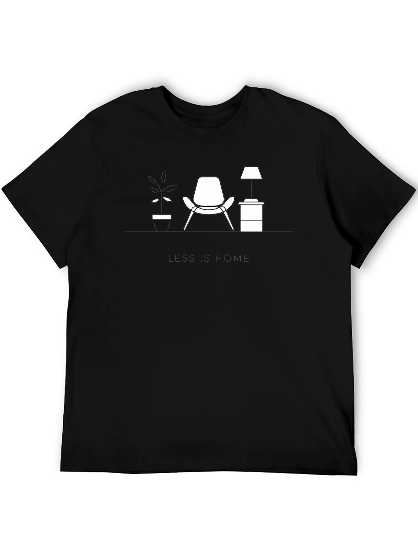Black Minimalist Home T-Shirt - Less is Home Graphic Tee view 5
