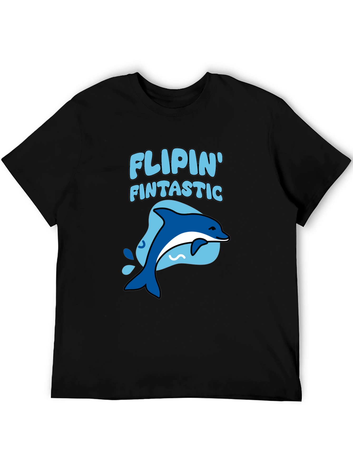 Black Flippin' Fintastic Dolphin Graphic Tee view 5