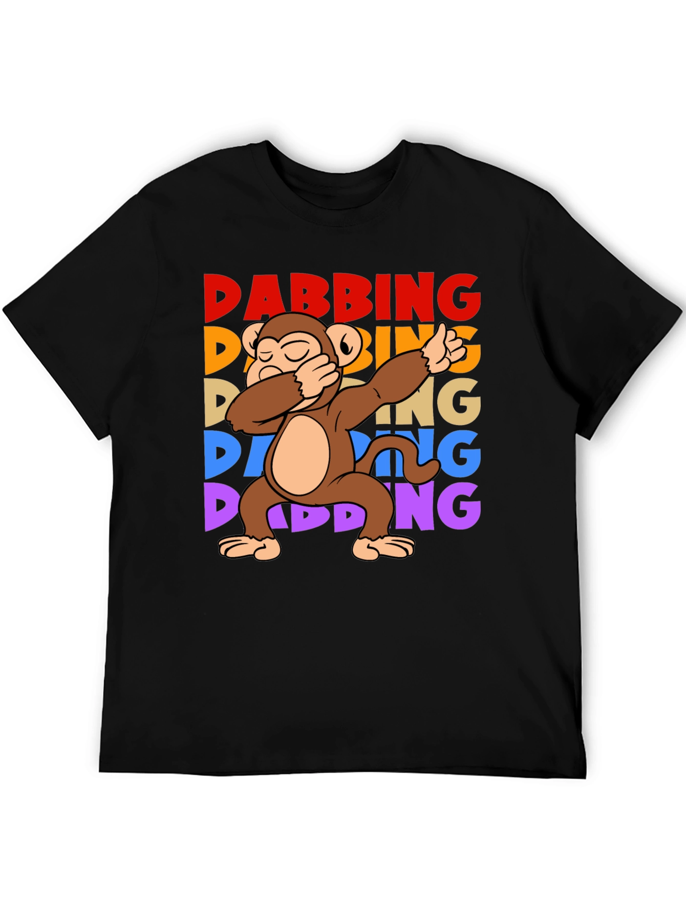 Black Dabbing Monkey Graphic T-Shirt - Fun Trendy Tee view 5