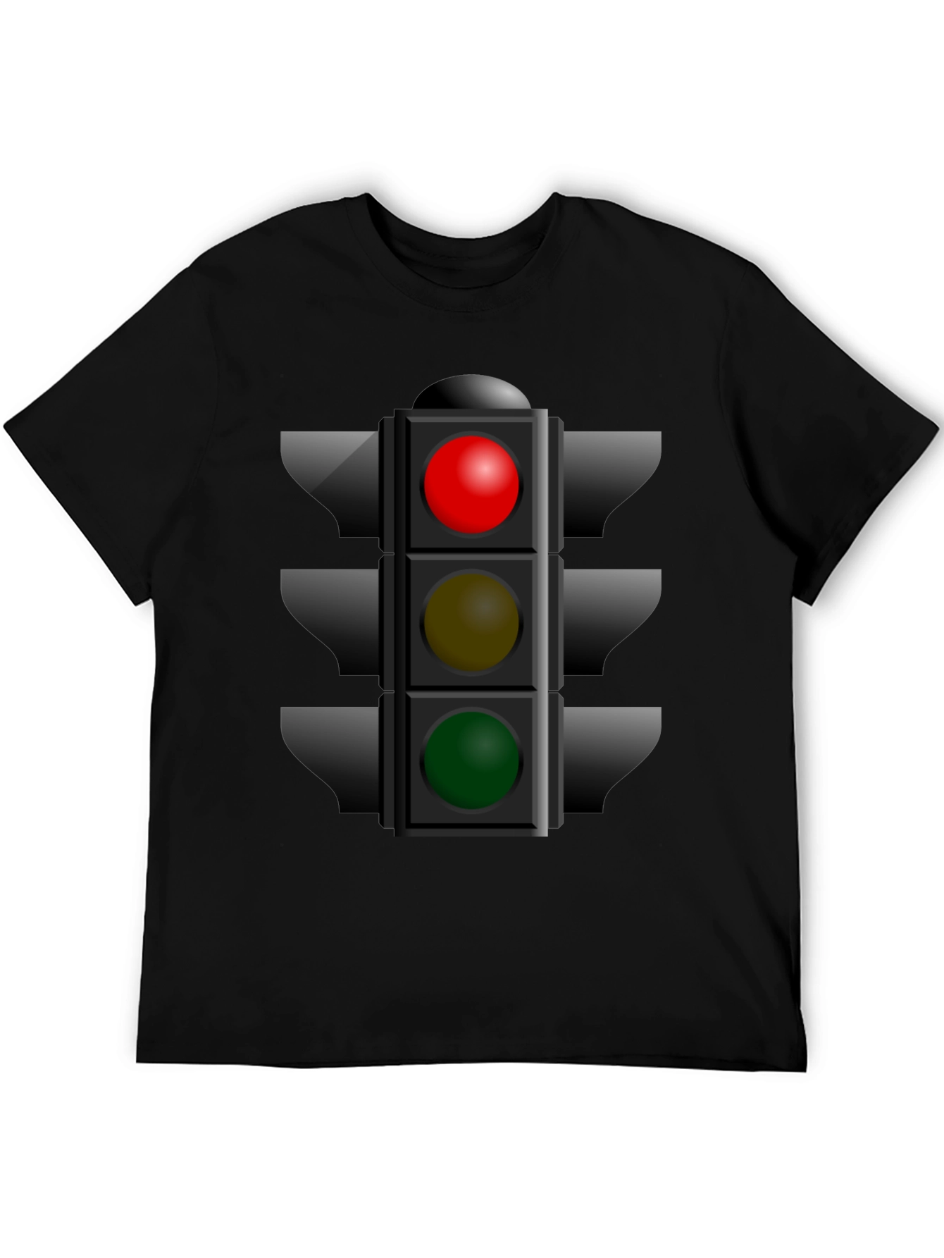 Black Traffic Light Graphic Tee - Novelty T-Shirt view 5