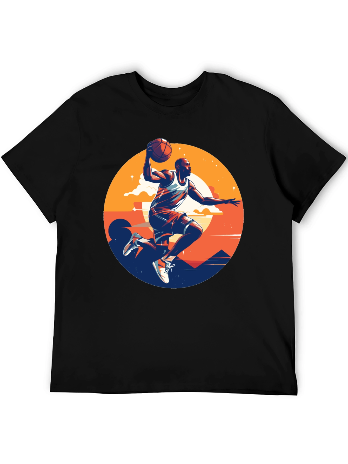 Black Basketball Player Graphic Tee - Stylish Men's T-Shirt view 5