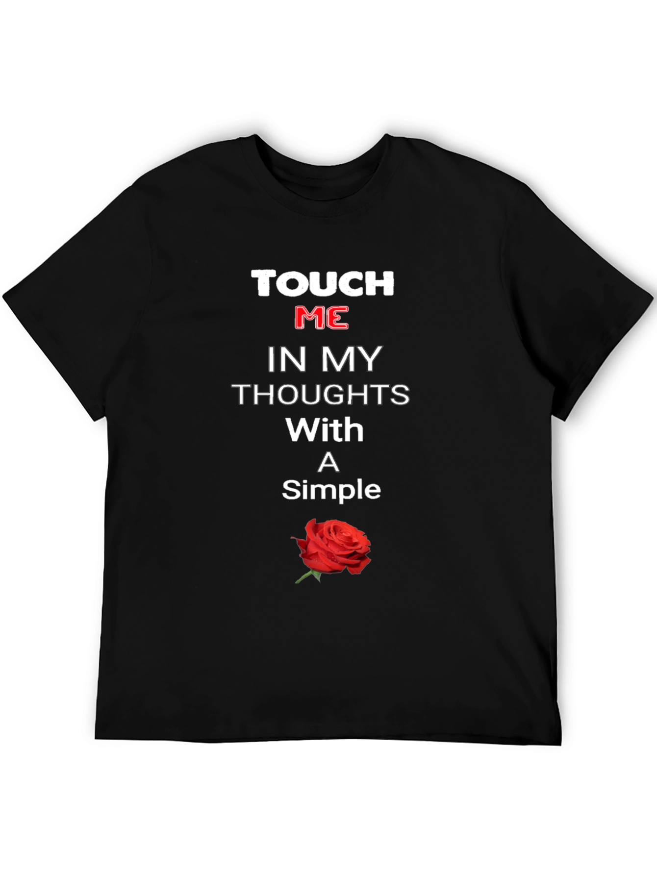 Black Touch Me T-Shirt With Rose view 5