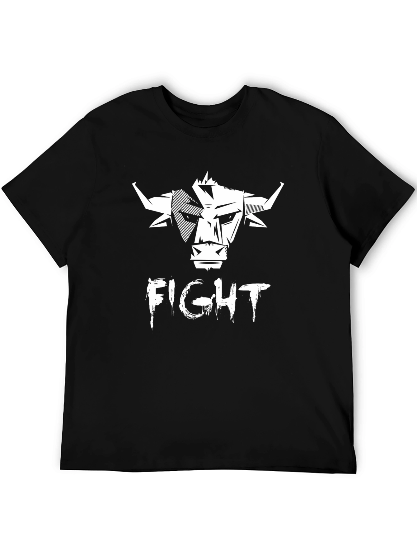 Black Men's Black FIGHT Graphic T-Shirt view 5