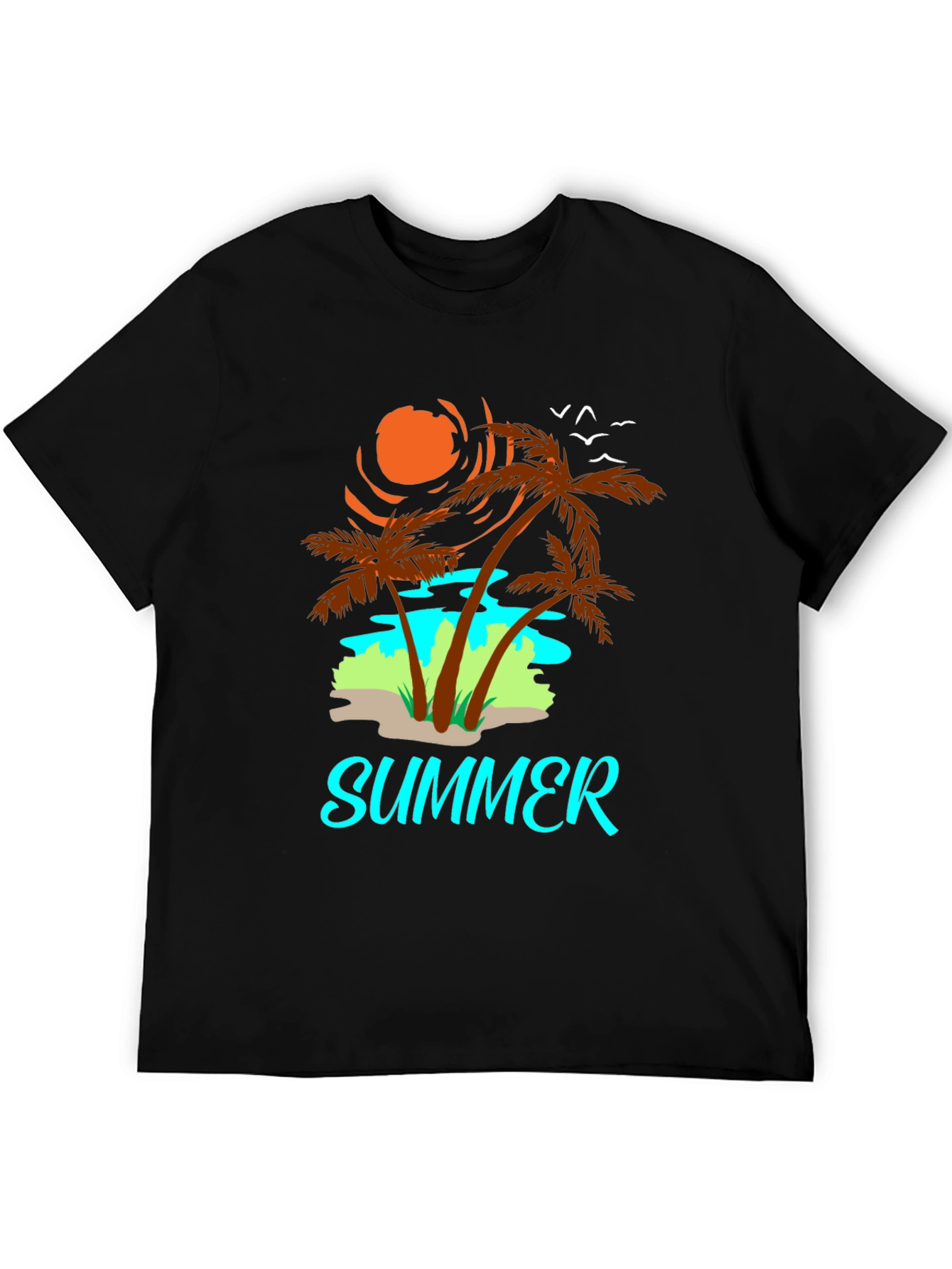 Black Summer Vibes Graphic T-Shirt view 5