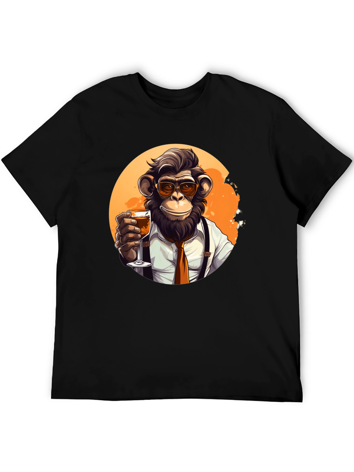 Black Dapper Monkey Black T-Shirt view 5