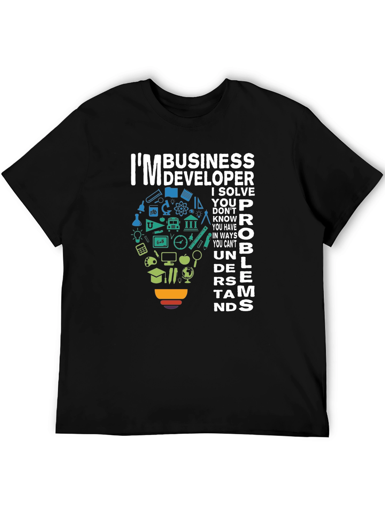 Black Business Developer T-Shirt - Problem Solver Tee view 5