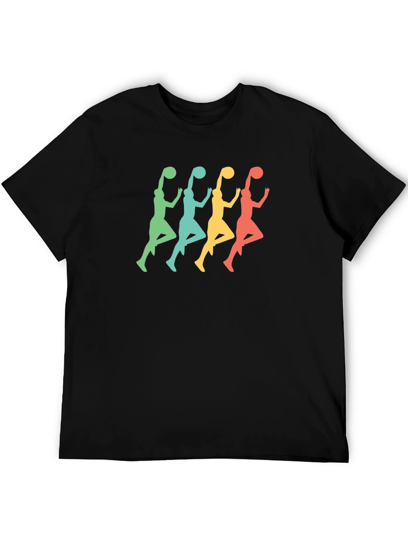 Black Retro Basketball Player Silhouette Graphic Tee view 5
