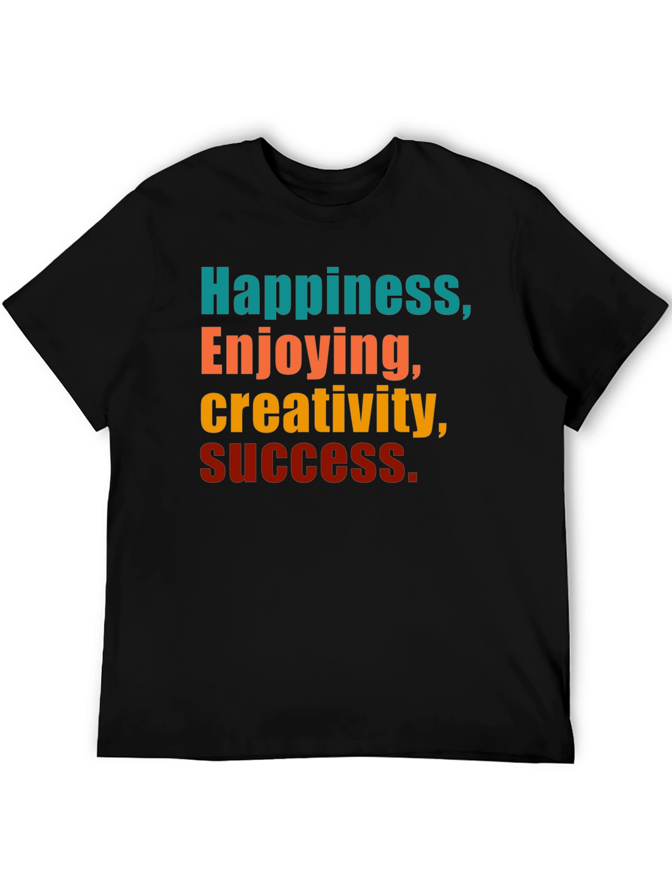 Black Happiness Creativity Success Graphic T-Shirt view 5