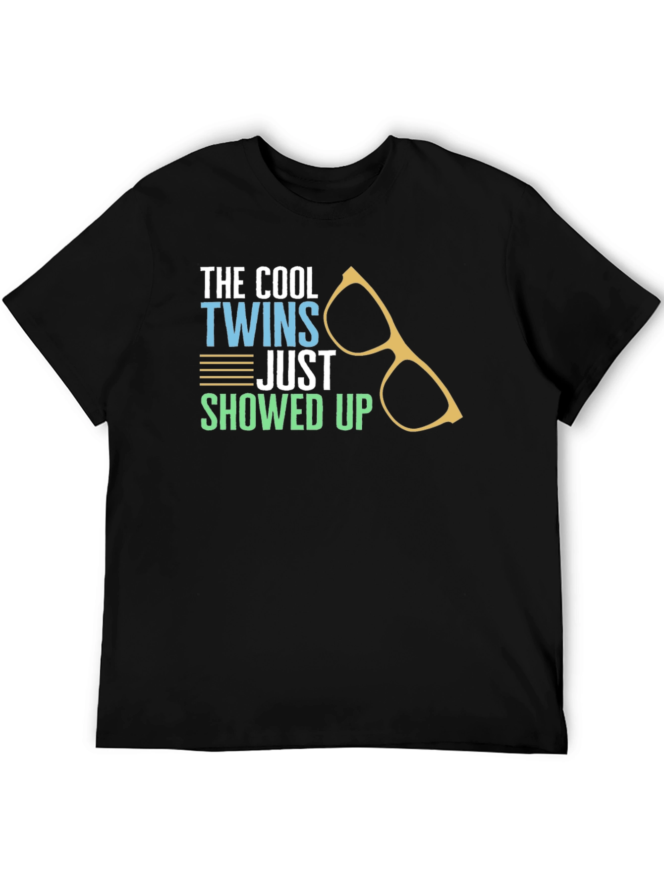 Black Cool Twins T-Shirt - Funny Graphic Tee view 5