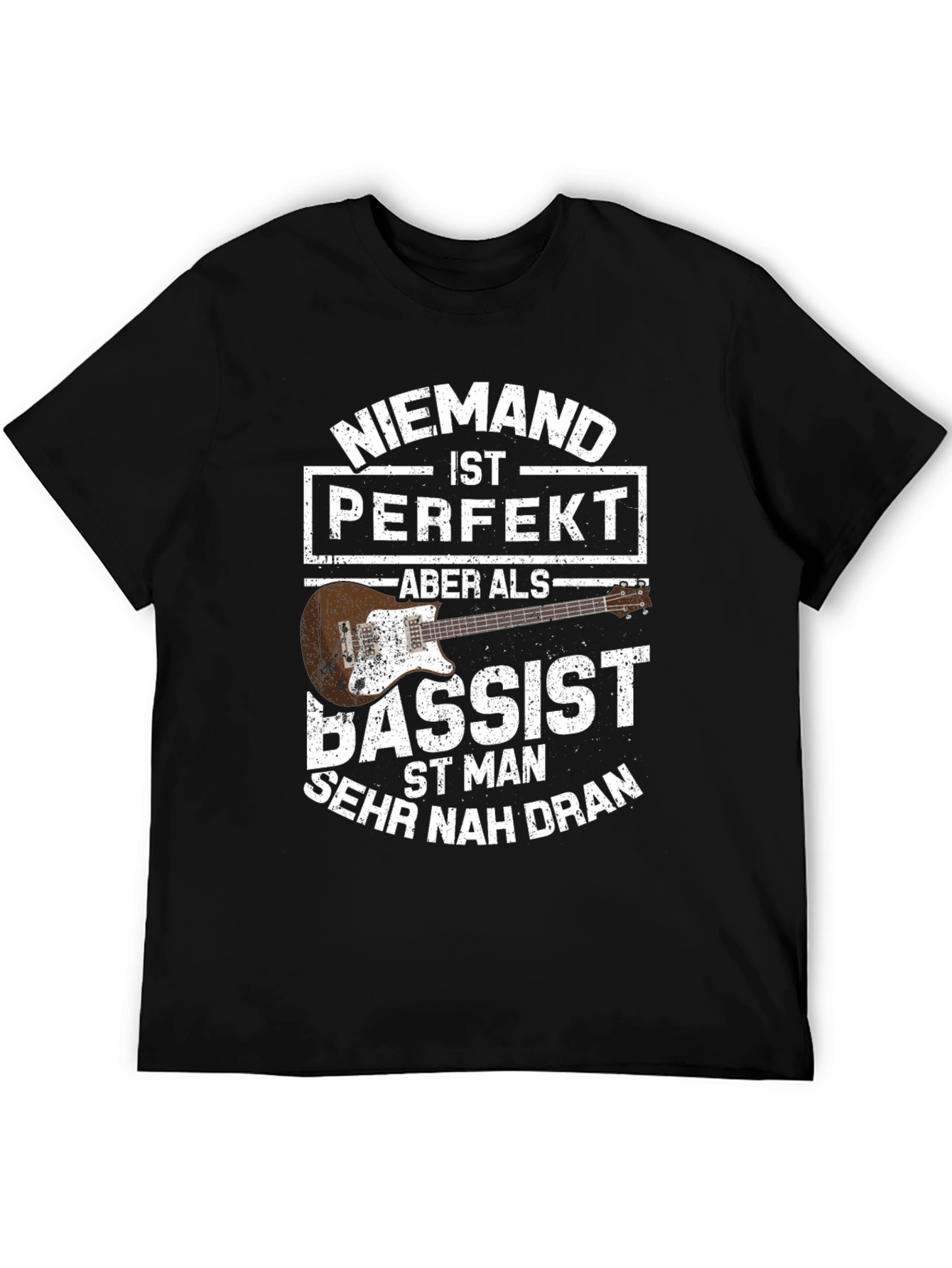 Black Bassist T-Shirt - "Niemand ist Perfekt" view 5
