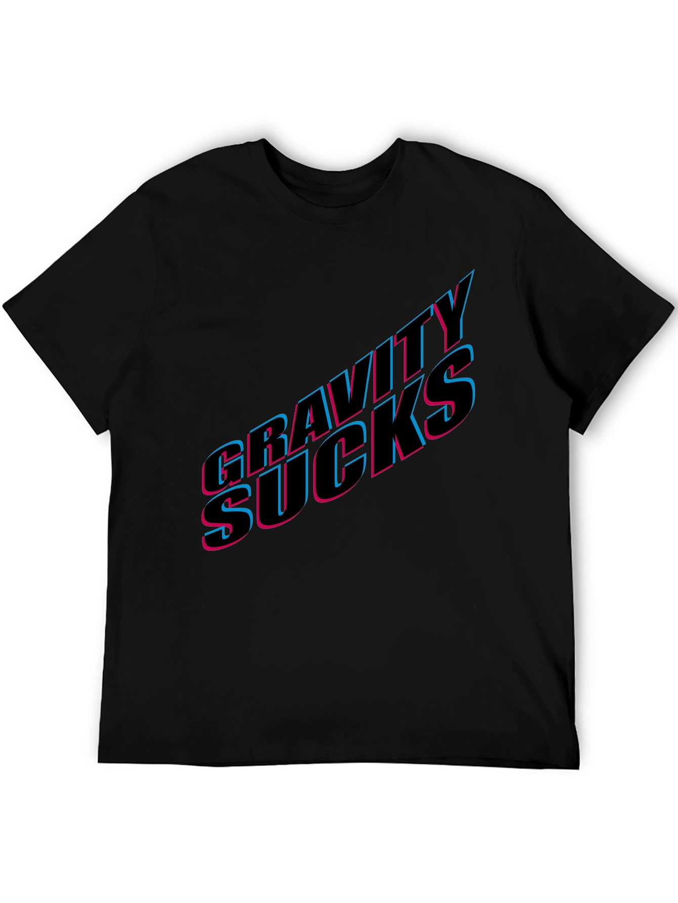 Black Gravity Sucks Graphic Tee - Black Casual T-Shirt view 5