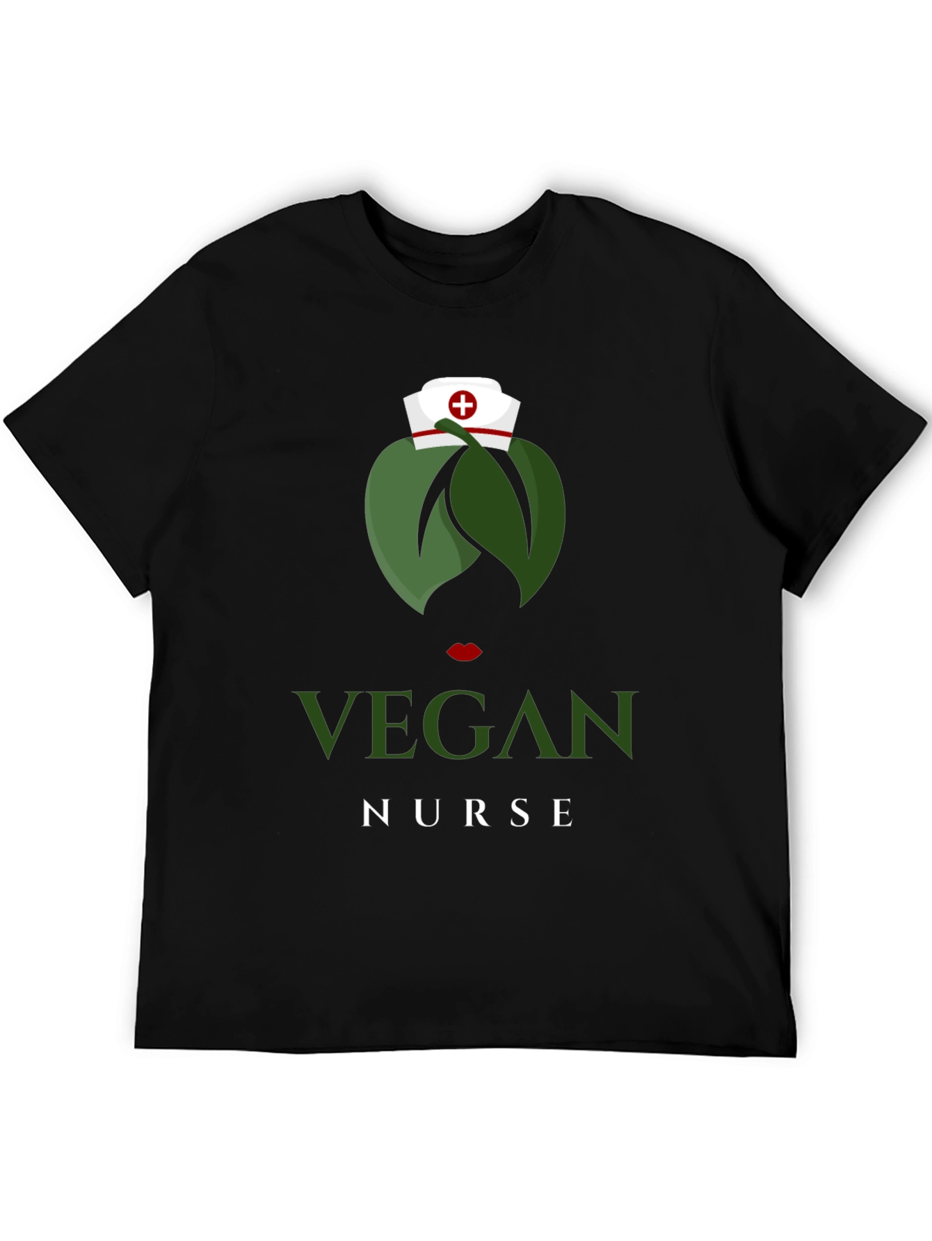 Black Vegan Nurse T-Shirt - Unique Graphic Tee view 5