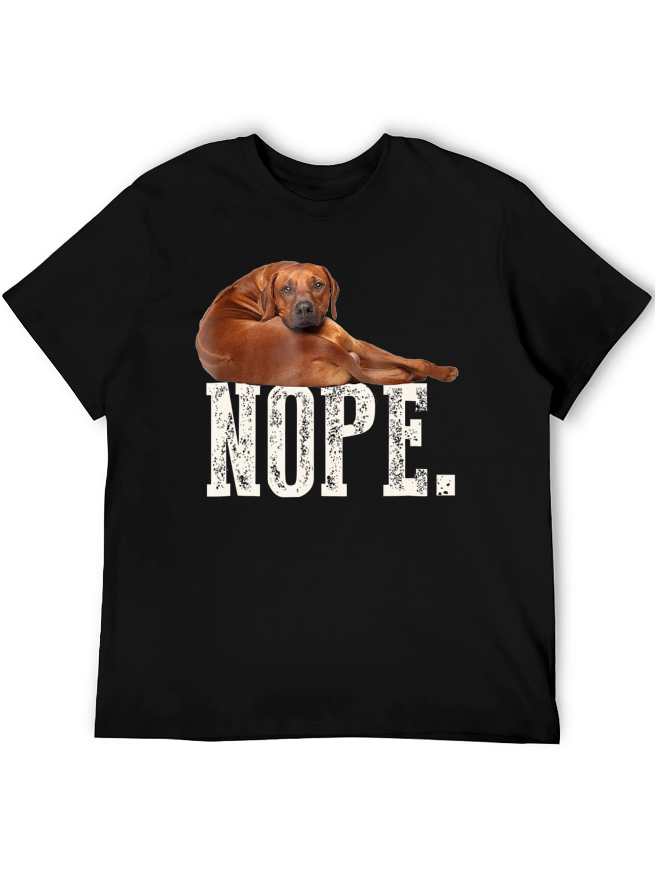 Black Nope Dog T-Shirt, Funny Novelty Tee view 5