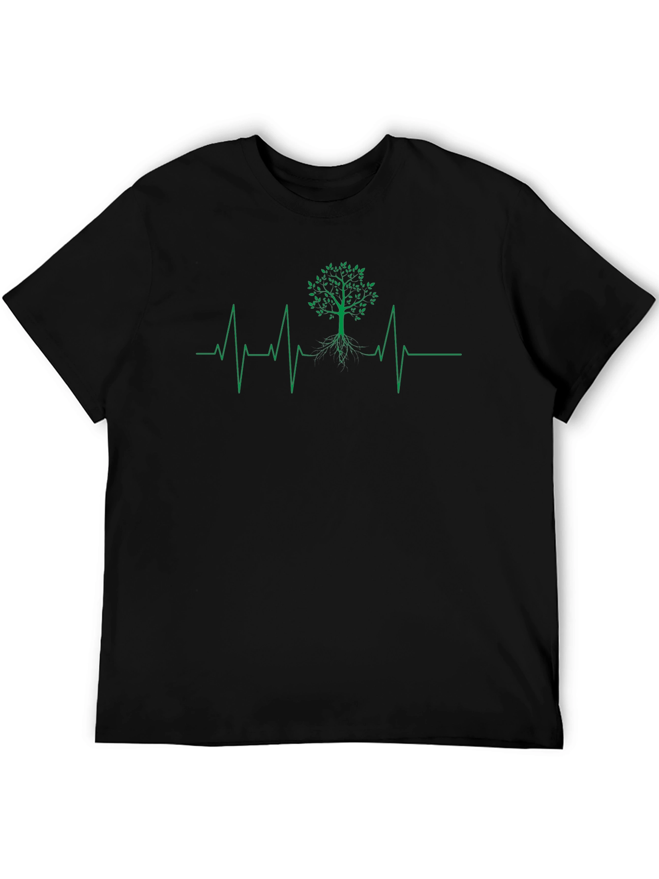 Black Tree of Life Heartbeat Graphic Tee - Black view 5