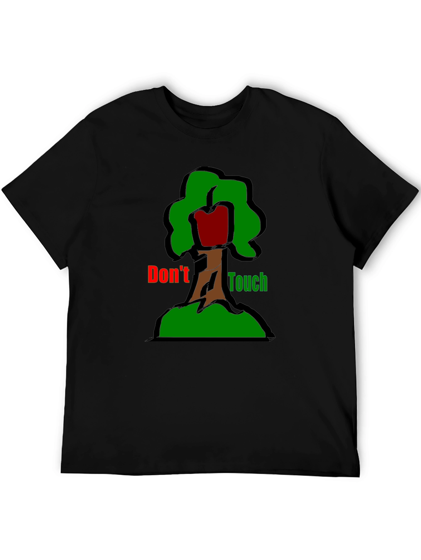 Black Don't Touch T-Shirt - Graphic Tree Design view 5