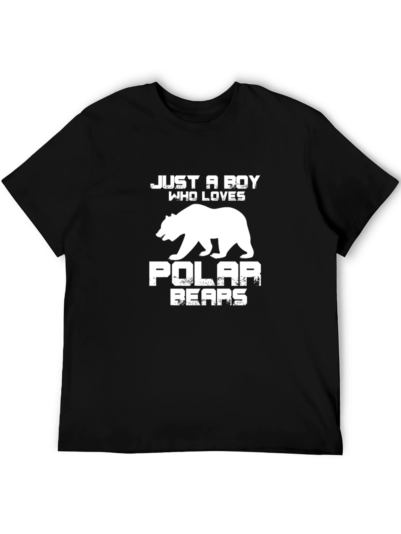 Black Just A Boy Who Loves Polar Bears Black T-Shirt view 5