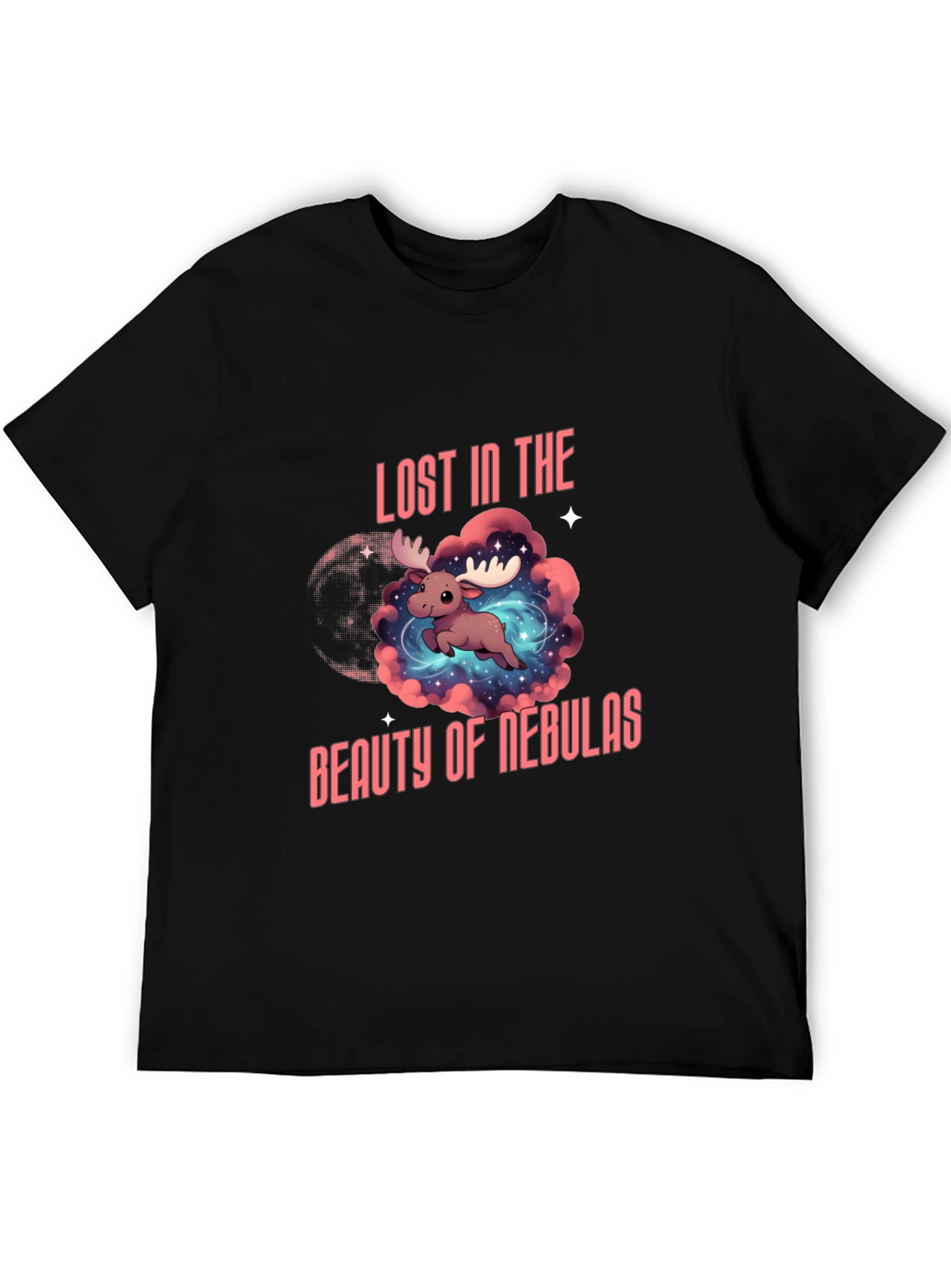 Black Lost in the Beauty of Nebulas T-Shirt view 5