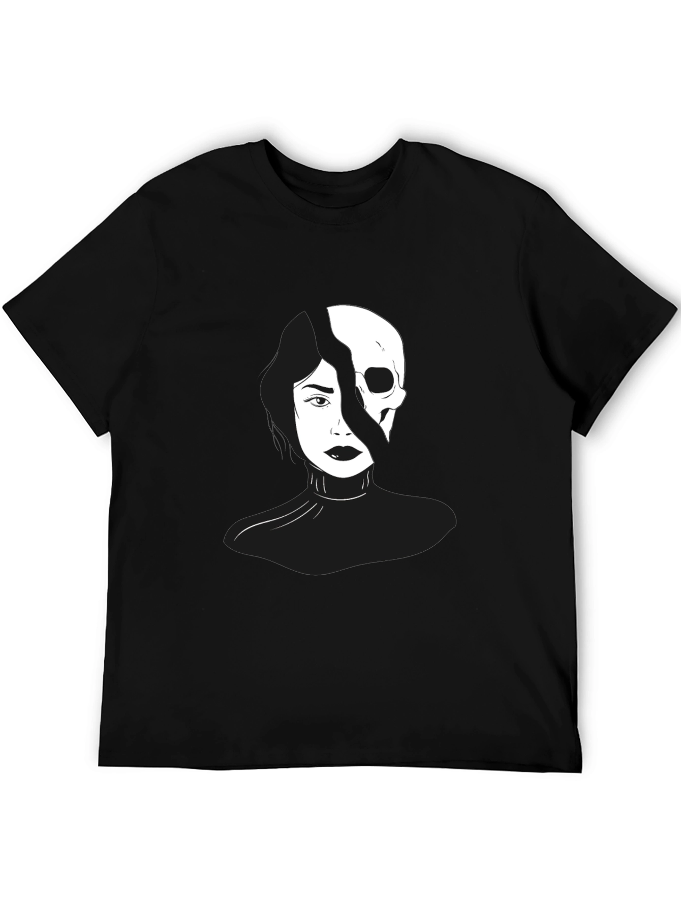 Black Split Face Graphic T-Shirt view 5